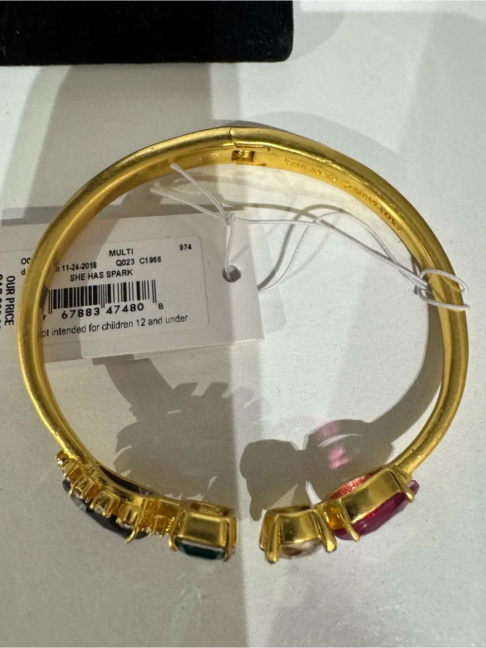 kate spade Gold-Tone Bracelet with Black, Green, Champagne and Ruby Stones - Picture 3 of 3